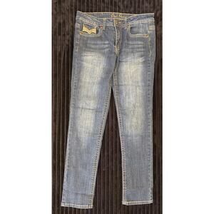 Royal Premium Women's Jeans Size 6 Dark Wash Blue Denim Embroidered Pockets